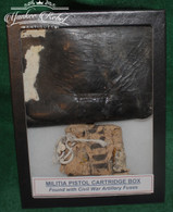 Militia Pistol Cartridge box, found with Civil War fuses inside  