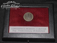 Confederate Block “I” button, dug at the Fredericksburg, VA Battlefield    