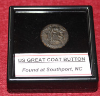 Early “US” Great Coat button, ca. 1820 – 1830, dug Southport, NC  