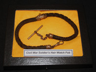 Original Civil War Hair Watch fob/vest chain w/gold fittings  (SOLD)   
