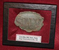 Union New York “SNY” Belt Plate, dug at Chancellorsville, Virginia Battlefield  