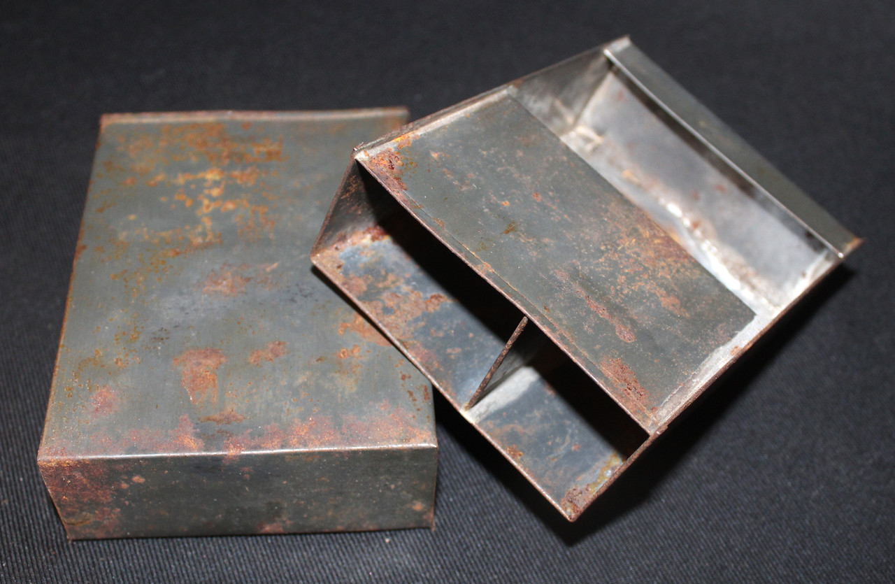 Pair of original Civil War Cartridge Box Tins Yankee Rebel Antiques