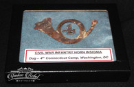 Civil War Infantry Insignia and number of the 4th Connecticut, dug at Washington, DC 