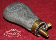 Civil War small zinc pistol powder flask         