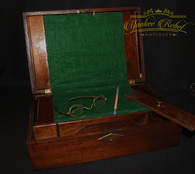 Civil War Officer’s or NCO Lap Desk with eyeglasses and pencil, as in museums