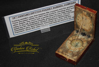 Diptych Pocket Sundial Compass Early 19th Century (SOLD)                 