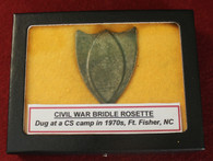 CS Bridle Rosette recovered at Fort Fisher, NC in the 1970s (SOLD)          