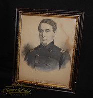 Framed period lithograph of Major Robert Anderson, Ft. Sumter Surrender