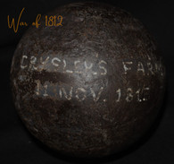 War of 1812 18-pounder cannonball recovered at Battle of Crysler Farm, NY
