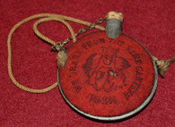 Small GAR Souvenir canteen, with cover, cord, chain, and cork (SOLD)