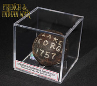 RARE - French & Indian War large grape-shot with fabric imprint, recovered at Lake George (SOLD)
