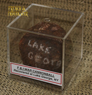 French & Indian War 2-pounder cannonball, recovered from sunken ship, Lake George