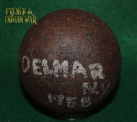 French & Indian War Cannonball, recovered many years ago at Delmar, NY (Albany County)