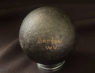 Civil War Artillery 6-pounder cannonball, recovered at Camp Bartow, WV