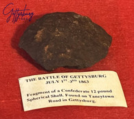 Confederate 12-pounder artillery shell fragment, dug just off Taneytown Rd., Gettysburg, ex-Rosensteel collection