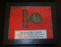 Tongue from 2-piece Militia Officer’s buckle, dug in a CS camp, ex-Texas Museum