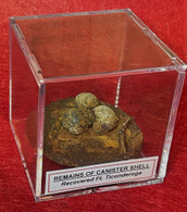 Remains of Revolutionary War Canister shell with balls, from Ft. Ticonderoga
