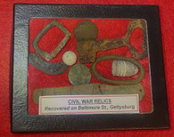 Collection of Gettysburg relics, recovered on Baltimore Street