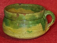 17th – 18th Century Redware Porringer Bowl, as in museum