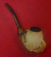 19th century hand-carved pipe with Eagle Claws
