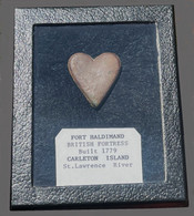 Revolutionary War Brass Heart off of a Cartridge Box, recovered at Fort Haldimand (SOLD)