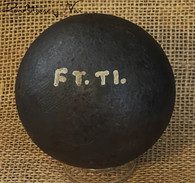 Revolutionary War six-pounder cannonball, recovered at Fort Ticonderoga
