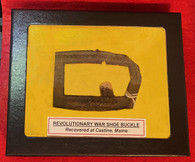 Revolutionary War soldier’s shoe buckle, recovered at Castine, Maine