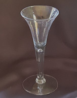 Revolutionary War era long-stem wine glass as in museum, circa 1740 – 1770
