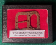 Revolutionary War soldier’s shoe buckle, recovered at Yorktown, VA Battlefield