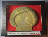 Civil War soldier’s excavated shoulder scale, recovered at the Gettysburg Battlefield