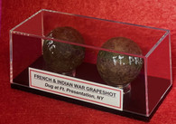 Two French & Indian War artillery canister balls, recovered at Fort de La Presentation, NY