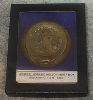RARE – Snuff box with Lord Horatio Nelson image, National Hero, dated “1845” and having initials