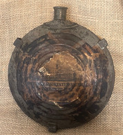 Unusual Civil War canteen with  Confederate billed glued to it