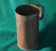 Revolutionary War Copper Tavern Tankard, with brass trim and monogram   (SOLD)