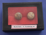 Pair of Revolutionary War musket balls, recovered at Fort Ticonderoga, NY (SOLD)