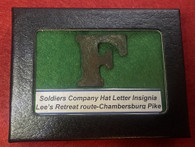 Civil War brass letter hat insignia, recovered along Lee’s Retreat Route from Gettysburg