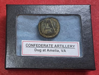 Confederate Artillery Button, recovered at Amelia Virginia