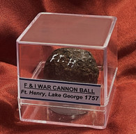 French & Indian War small cannonball, recovered at Fort William Henry