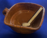 RARE – 17th – 18th century redware Tavern Pipe & Ash Bowl & pipe, circa 1685 – 1735