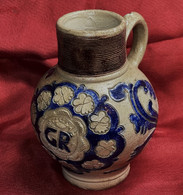 VERY RARE – Westerwald Jug with “GR” under the crown, circa 1714-1728