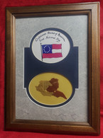 Professionally framed First National Flag fragments, 1920 Chicago Historical Society