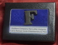 Civil War brass letter hat insignia, recovered from Lee’s Retreat Route from Gettysburg