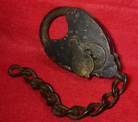 RARE - Civil War Artillery Limber Lock and chain with brass cover marked “US”