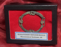 Revolutionary War soldier’s shoe buckle, dug at Yorktown, VA Battlefield