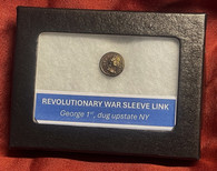 Original 18th century King George 1st sleeve link, ca. 1714 – 1727, recovered in Upstate NY