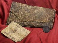 RARE – Revolutionary War wallet with 1777 bill and coin