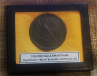 Civil War Union Eagle Breast Plate, dug Oct. 1982 at 55th NY site, Richmond, VA