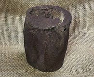 Civil War soldier’s ration can dug by Bill Blackman, Hansborough Ridge near Stevensburg VA