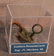 Tiny personal lock and key, recovered at Fort Harrison, VA