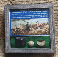 Revolutionary War documented musket ball and relics recovered from Bunker Hill site in 1847